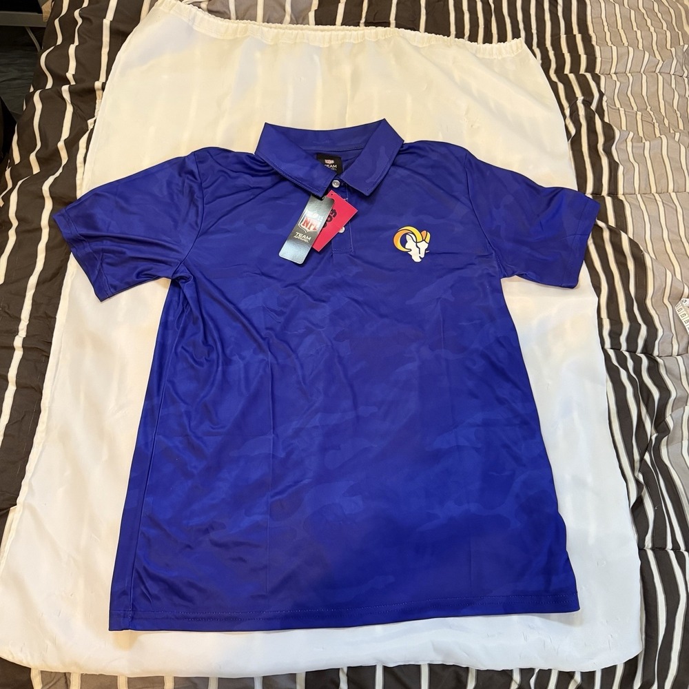 NFL Team Apparel Los Angeles Rams Purple Polo Shirt Size Medium NWT!